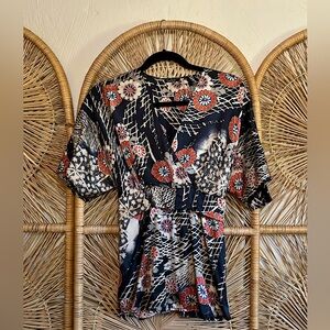 Loco Lindo Silk Floral Top